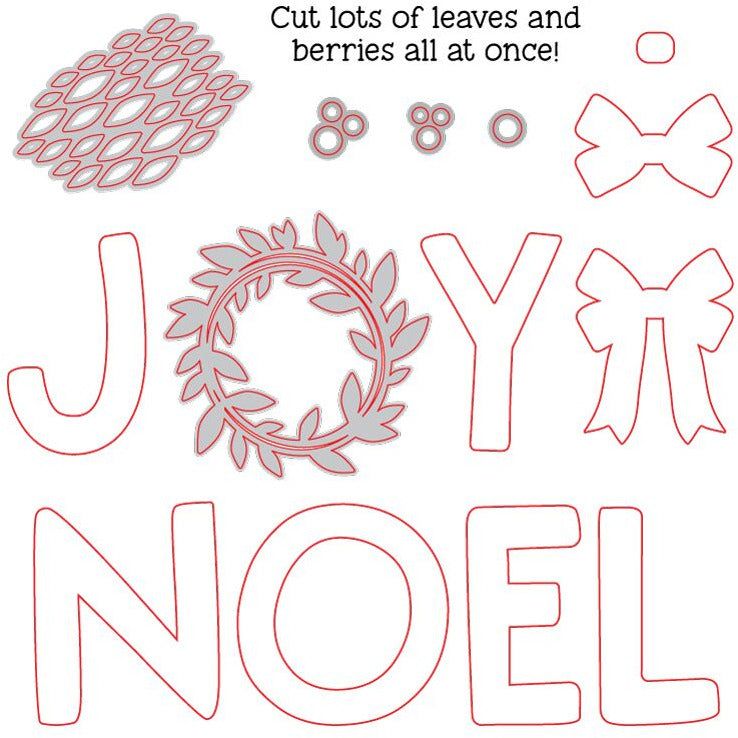 Joy Noel Wreath - Honey Cuts - Stand - Alone Dies - Honey Bee Stamps