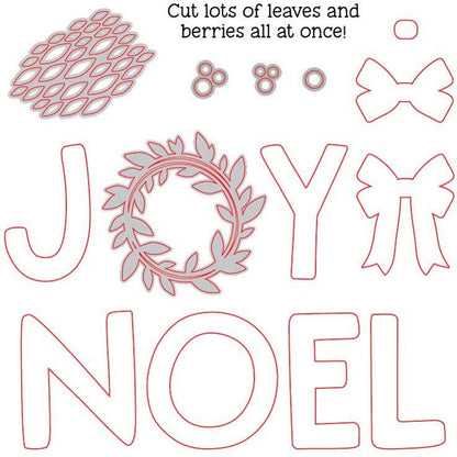 Joy Noel Wreath - Honey Cuts - Stand - Alone Dies - Honey Bee Stamps
