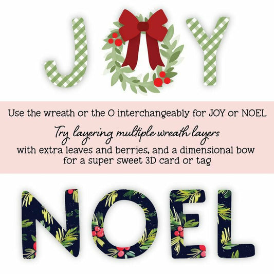Joy Noel Wreath - Honey Cuts - Stand - Alone Dies - Honey Bee Stamps