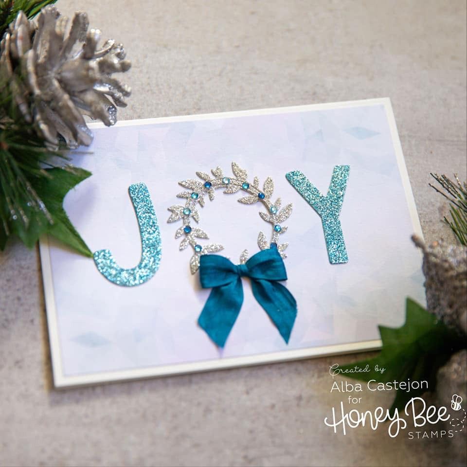 Joy Noel Wreath - Honey Cuts - Stand - Alone Dies - Honey Bee Stamps