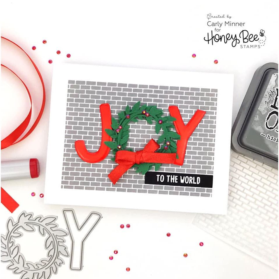 Joy Noel Wreath - Honey Cuts - Stand - Alone Dies - Honey Bee Stamps