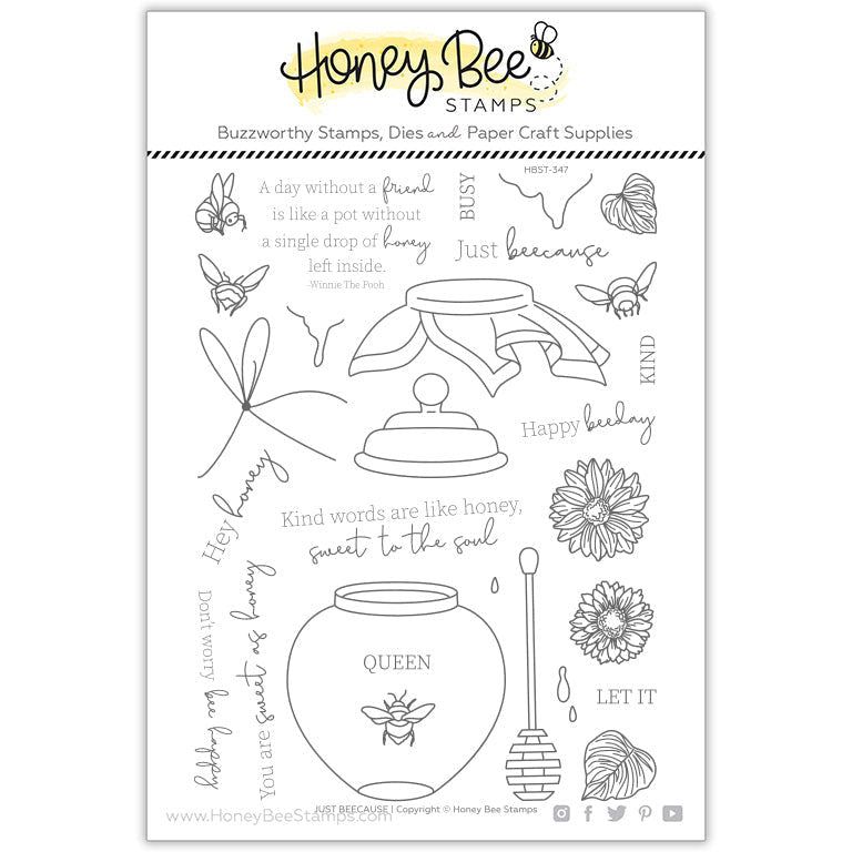 Just BEEcause - 6x8 Photopolymer Stamp Set - Retiring - Honey Bee Stamps