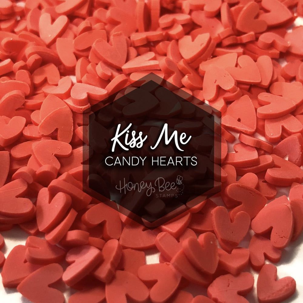 Kiss Me - Red Clay Heart Embellishments - Honey Bee Stamps