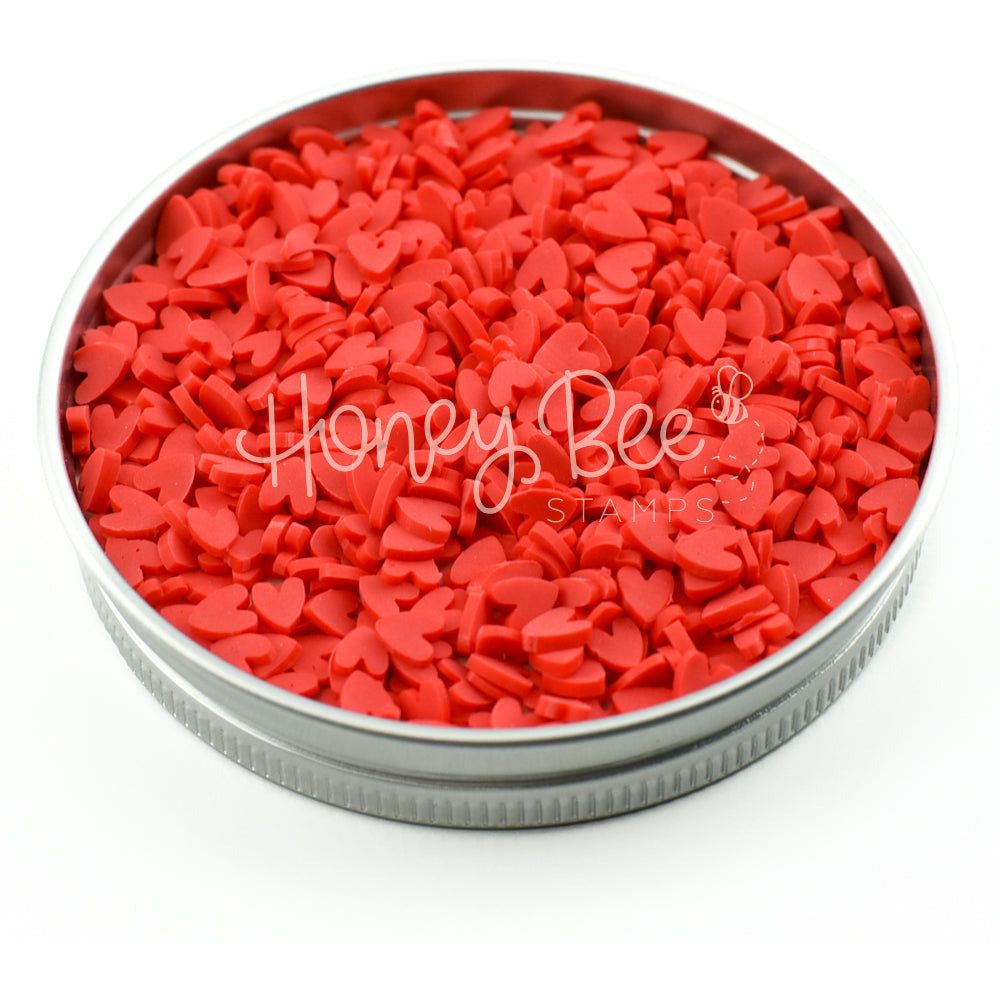 Kiss Me - Red Clay Heart Embellishments - Honey Bee Stamps