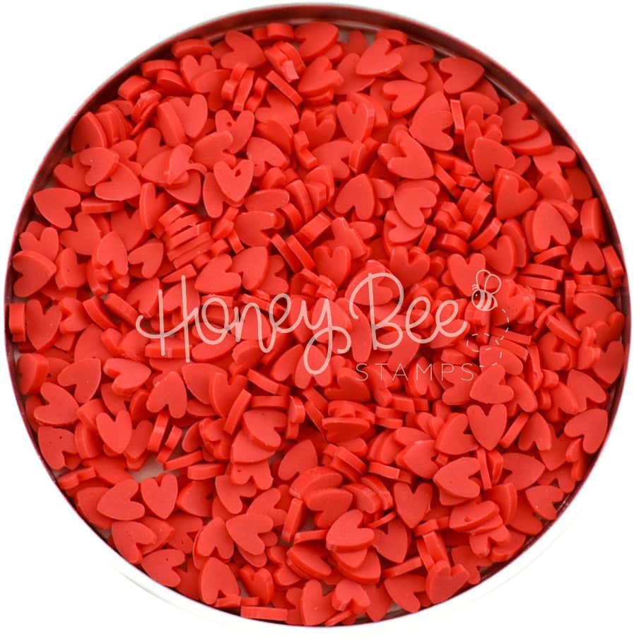 Kiss Me - Red Clay Heart Embellishments - Honey Bee Stamps