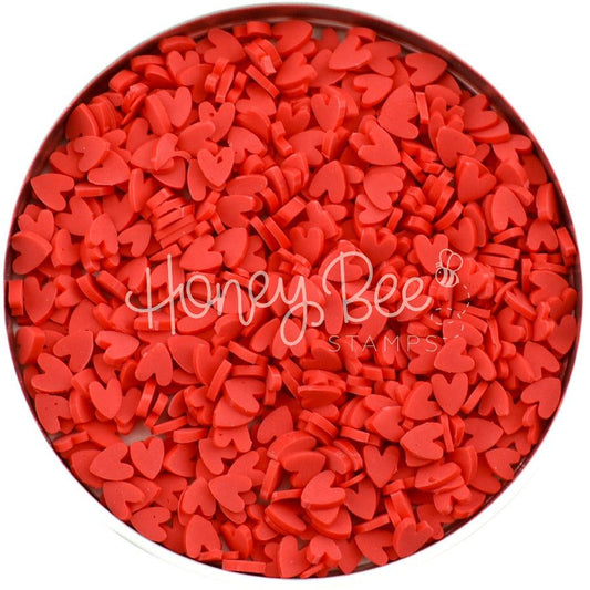 Kiss Me - Red Clay Heart Embellishments - Honey Bee Stamps