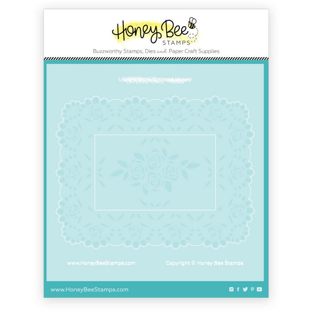 Layered Lace - Set of 5 - 6"x6" Layering Stencils - Retiring - Honey Bee Stamps