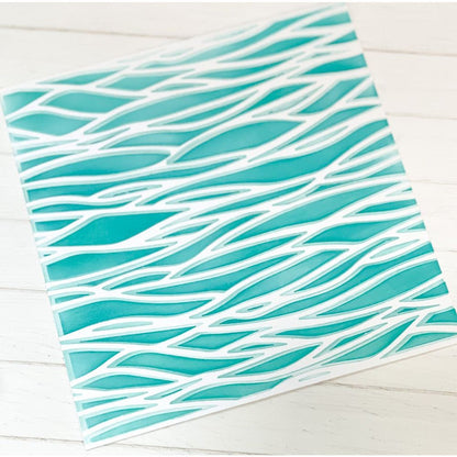 Layered Waves - Set of 2 - 6"x6" Layering Stencils - Honey Bee Stamps