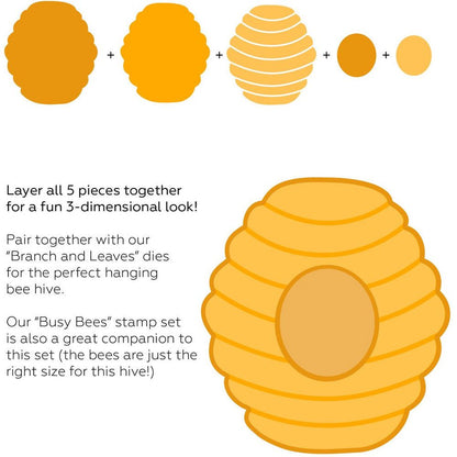 Layering Bee Hive - Honey Cuts - Stand - Alone Dies - Honey Bee Stamps