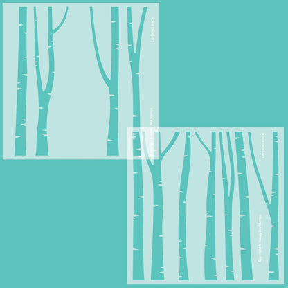 Layering Birch Trees - Set of 2 Stencils - Honey Bee Stamps