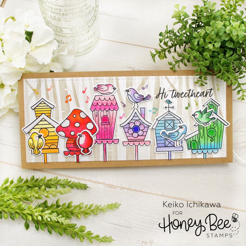 Little Birdies - 6x8 Photopolymer Stamp Set - Retiring - Honey Bee Stamps