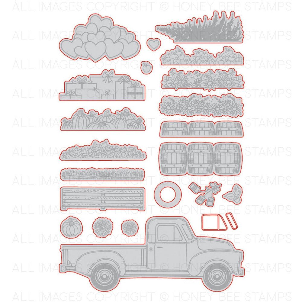 Little Pickup - Honey Cuts - Coordinating Dies - Honey Bee Stamps