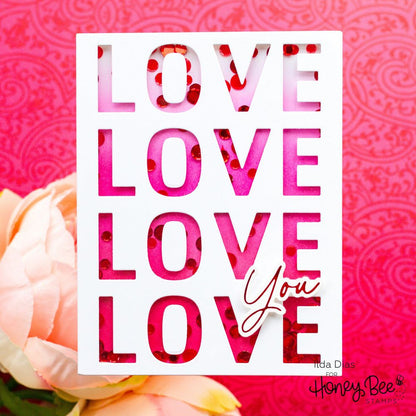 Love A2 Cover Plate - Honey Cuts - Stand - Alone Dies - Honey Bee Stamps