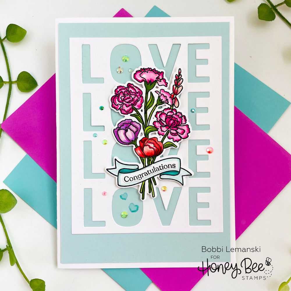 Love A2 Cover Plate - Honey Cuts - Stand - Alone Dies - Honey Bee Stamps