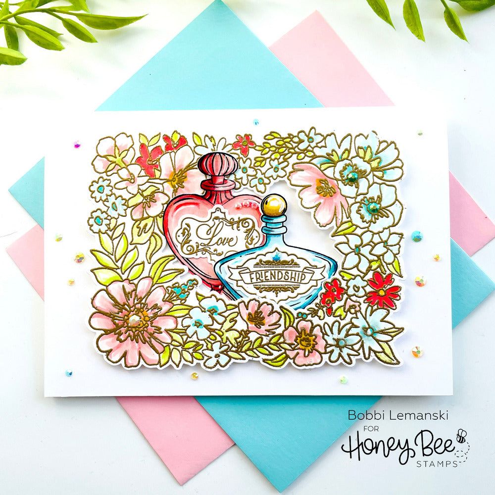 Love & Luck Potion Labels - Honey Cuts - Honey Bee Stamps