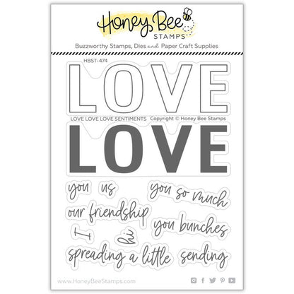 Love Love Love - 4x5 Photopolymer Stamp Set - RETIRING - Honey Bee Stamps