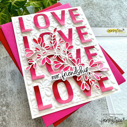 Love Love Love - 4x5 Photopolymer Stamp Set - RETIRING - Honey Bee Stamps