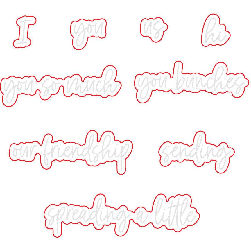 Love Love Love Sentiments - Honey Cuts - Coordinating Dies - RETIRING - Honey Bee Stamps