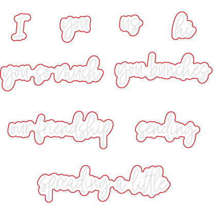 Love Love Love Sentiments - Honey Cuts - Coordinating Dies - RETIRING - Honey Bee Stamps