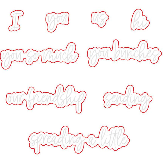 Love Love Love Sentiments - Honey Cuts - Coordinating Dies - RETIRING - Honey Bee Stamps