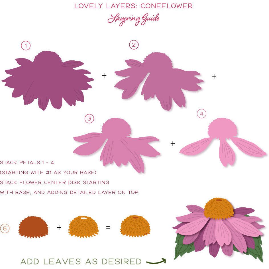 Lovely Layers: Coneflower - Honey Cuts - Stand - Alone Dies - Honey Bee Stamps