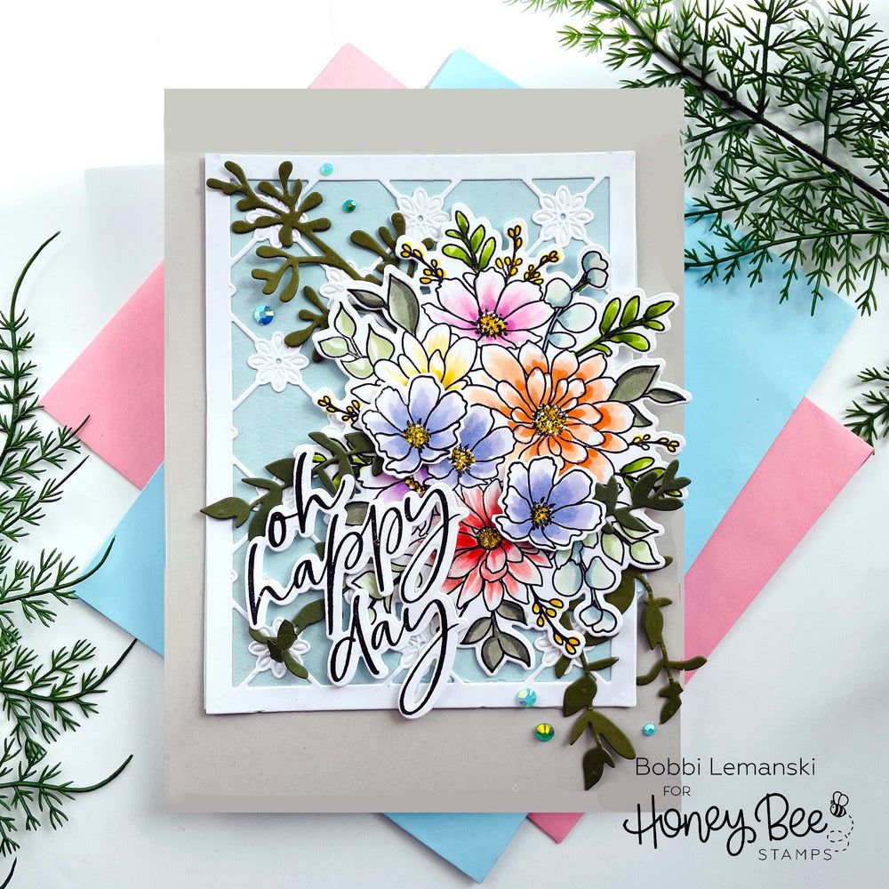 Lovely Layers: Spring Greenery - Honey Cuts - Stand - Alone Dies - Honey Bee Stamps