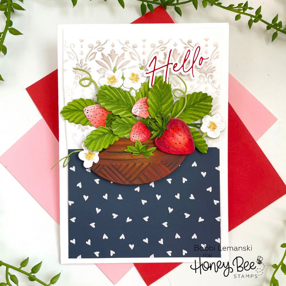 Lovely Layers: Strawberries - Honey Cuts - Stand - Alone Dies - Honey Bee Stamps