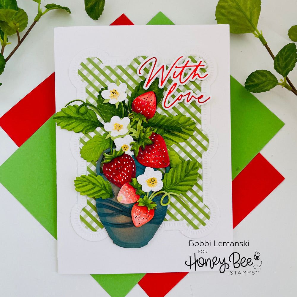 Lovely Layers: Strawberries - Honey Cuts - Stand - Alone Dies - Honey Bee Stamps