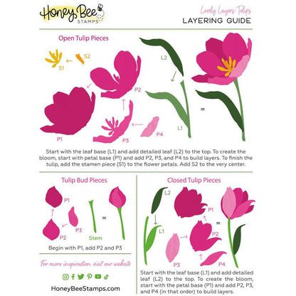 Lovely Layers: Tulips - Honey Cuts - Stand - Alone Dies - Honey Bee Stamps