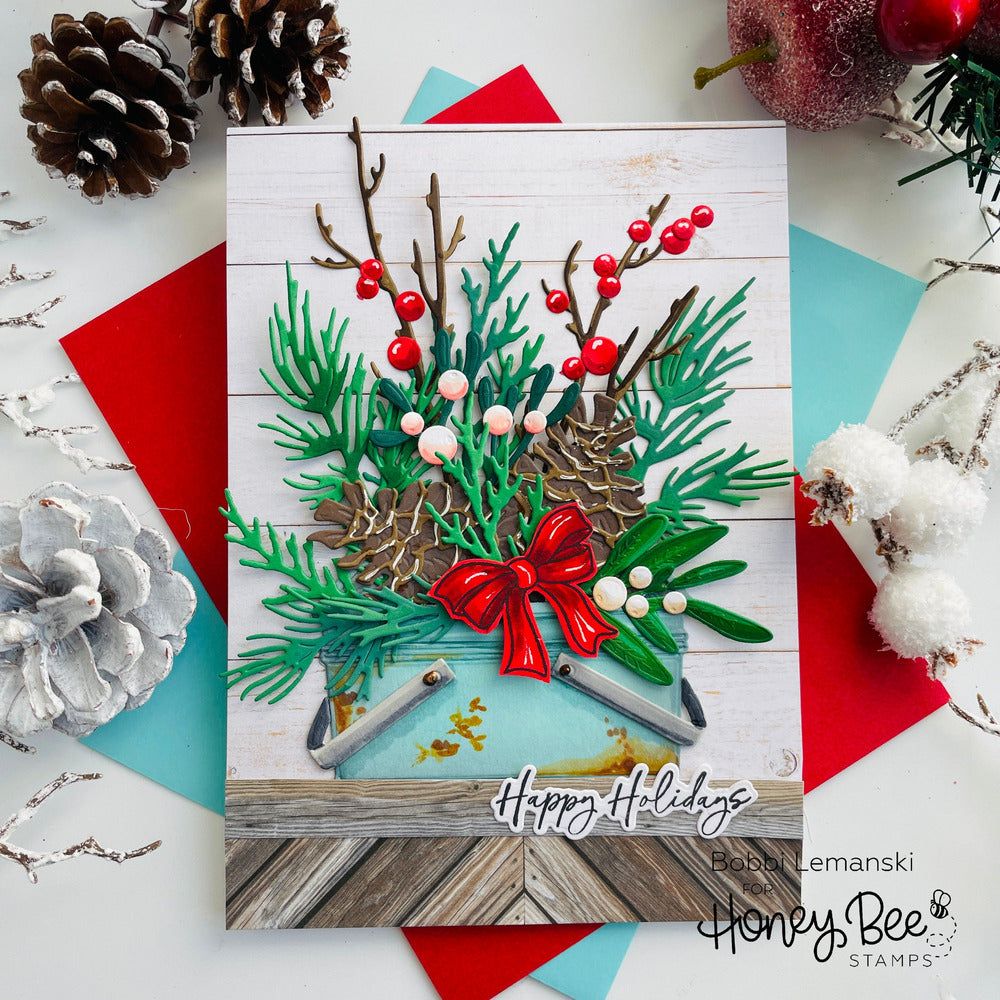 Lovely Layers: Vintage Picnic Basket - Honey Cuts - Stand - Alone Dies - Honey Bee Stamps