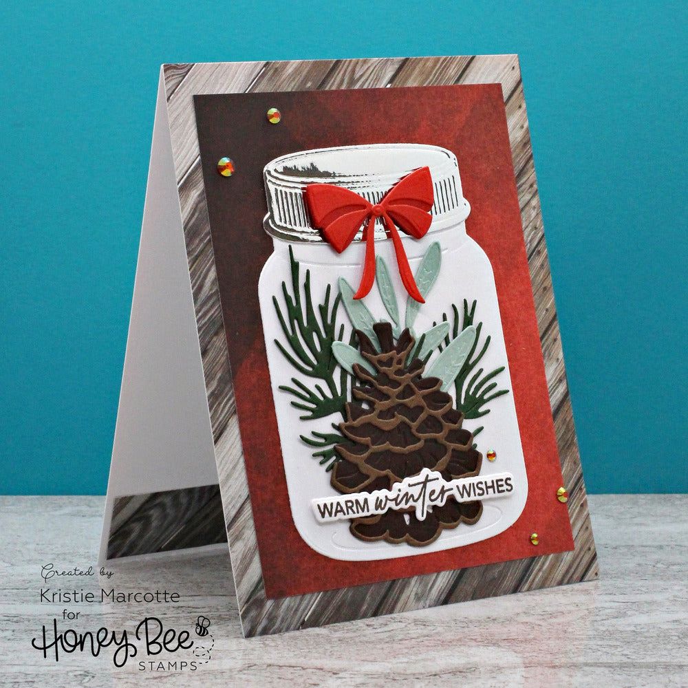Lovely Layers: Winter Greenery - Honey Cuts - Stand - Alone Dies - Honey Bee Stamps
