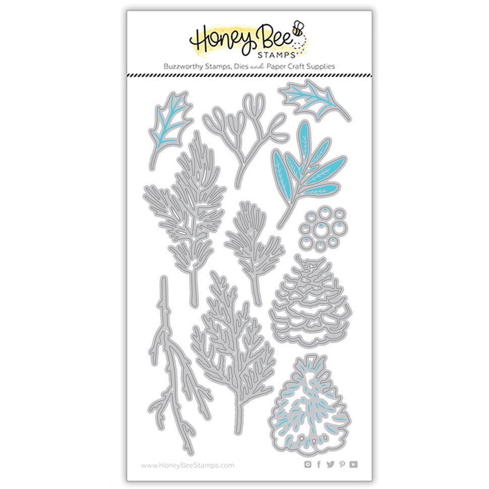 Lovely Layers: Winter Greenery - Honey Cuts - Stand - Alone Dies - Honey Bee Stamps