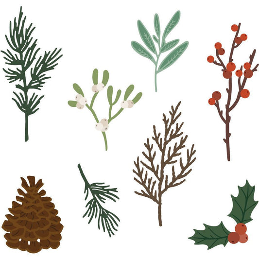 Lovely Layers: Winter Greenery - Honey Cuts - Stand - Alone Dies - Honey Bee Stamps