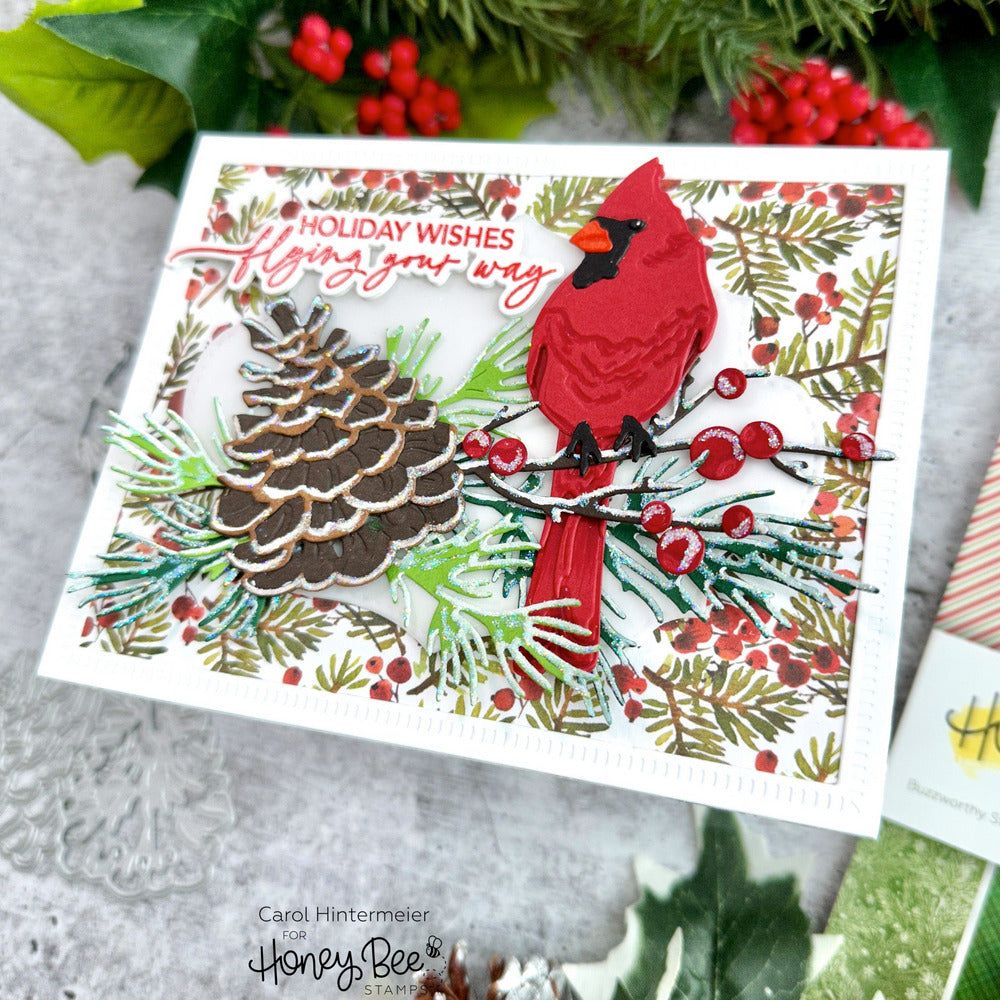Lovely Layers: Winter Greenery - Honey Cuts - Stand - Alone Dies - Honey Bee Stamps