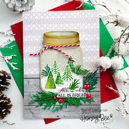 Lovely Layers: Winter Greenery - Honey Cuts - Stand - Alone Dies - Honey Bee Stamps