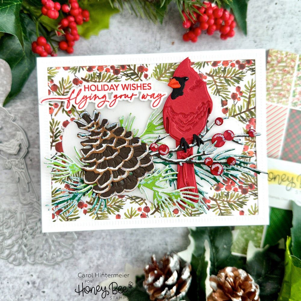 Lovely Layers: Winter Greenery - Honey Cuts - Stand - Alone Dies - Honey Bee Stamps
