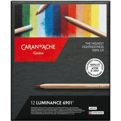 Luminance 6901 by Caran D'Ache - 12 Pkg Pro Colored Pencils - Honey Bee Stamps