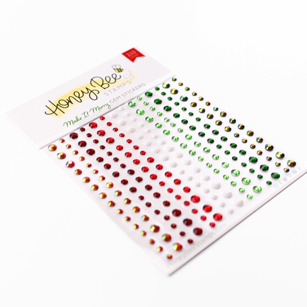 Make It Merry Gem Stickers - 210 Count - Honey Bee Stamps