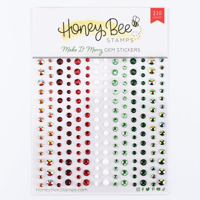 Make It Merry Gem Stickers - 210 Count - Honey Bee Stamps