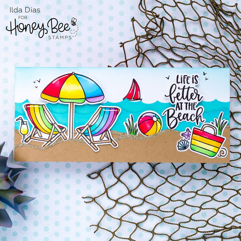 Makin' Waves Long Border - Honey Cuts - Stand - Alone Dies for Water, Waves, Clouds, Hills and More! - Honey Bee Stamps