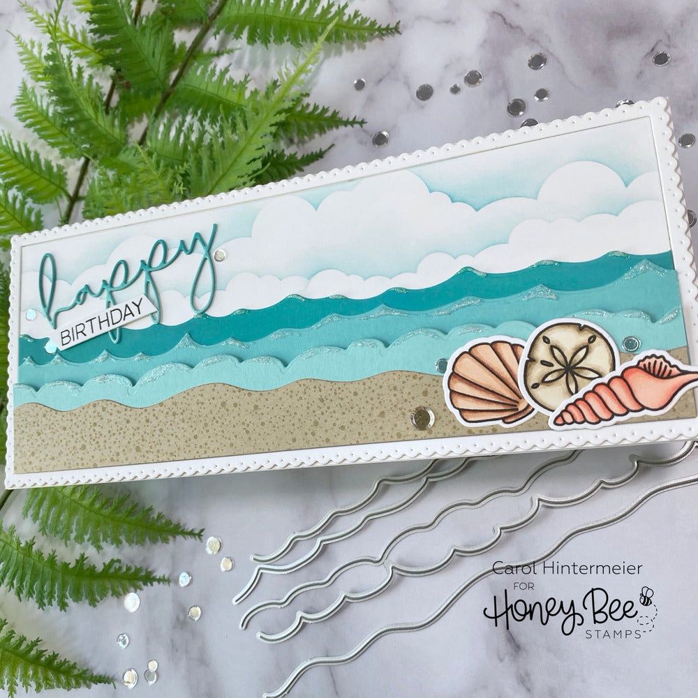 Makin' Waves Long Border - Honey Cuts - Stand - Alone Dies for Water, Waves, Clouds, Hills and More! - Honey Bee Stamps