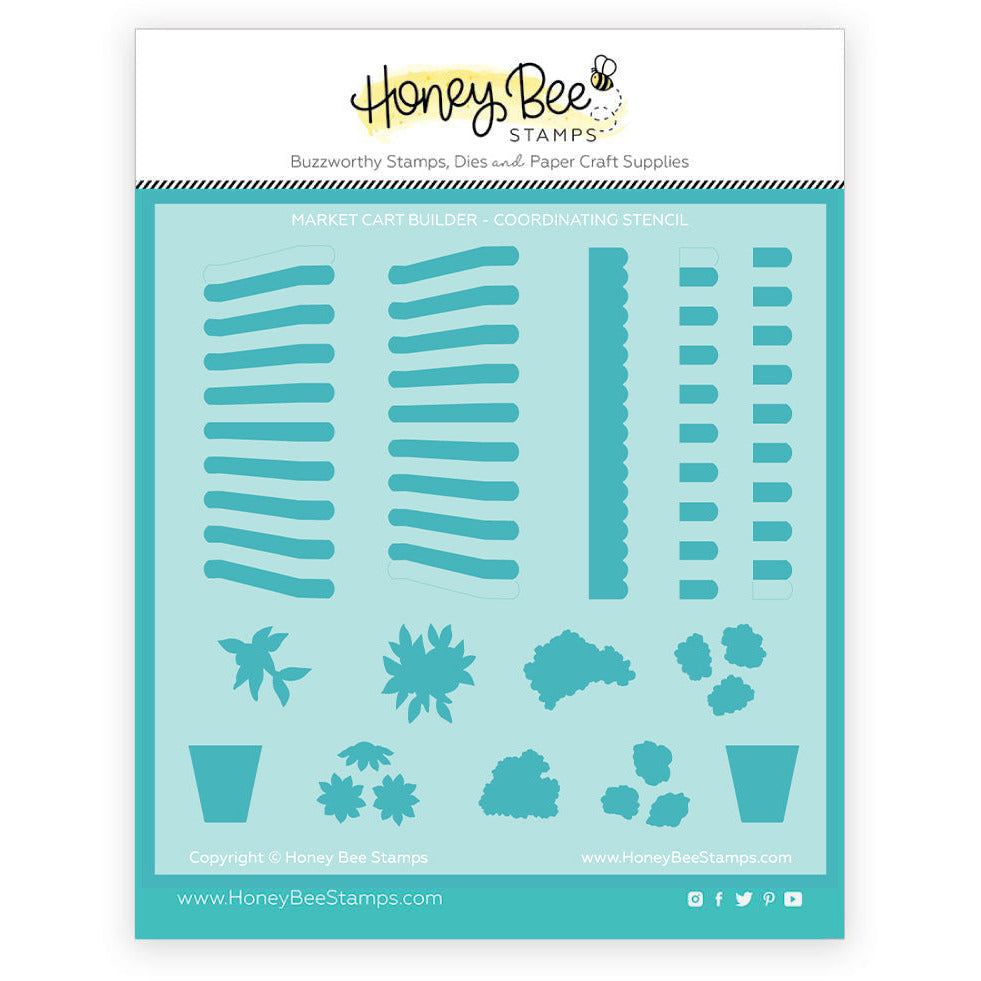 Market Cart Builder - 6"x6" Coordinating Stencil - Honey Bee Stamps