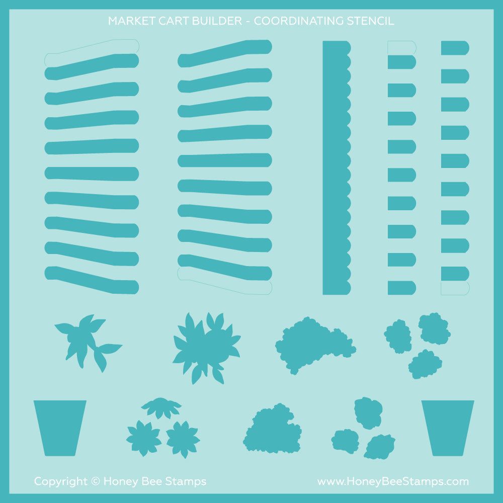 Market Cart Builder - 6"x6" Coordinating Stencil - Honey Bee Stamps