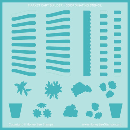Market Cart Builder - 6"x6" Coordinating Stencil - Honey Bee Stamps
