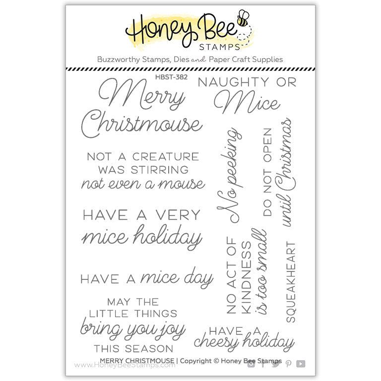 Merry Christmouse - 4x5 Photopolymer Stamp Set - Retiring - Honey Bee Stamps