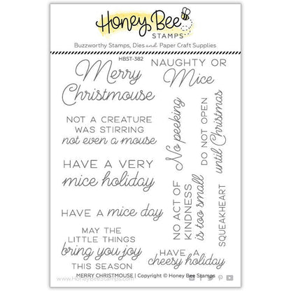 Merry Christmouse - 4x5 Photopolymer Stamp Set - Retiring - Honey Bee Stamps