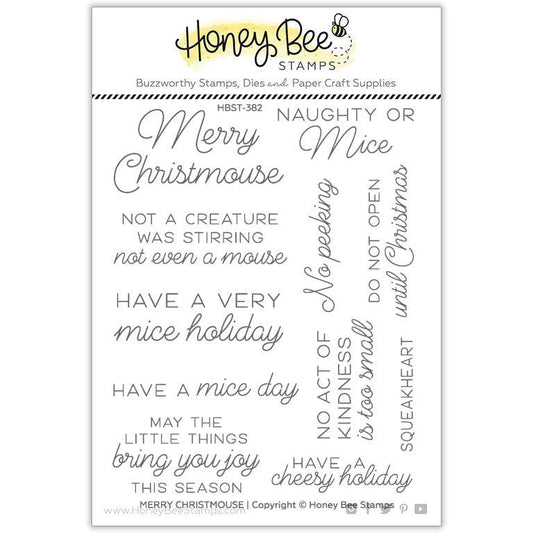 Merry Christmouse - 4x5 Photopolymer Stamp Set - Retiring - Honey Bee Stamps