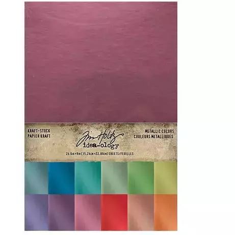Metallic Colors Collection Kraft Stock by Tim Holtz 6" x 9" - 24/Pkg - Honey Bee Stamps