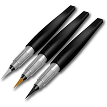 Metallics Sparkle Glitter Brush Pens 3/Pkg - Gold, Silver, Black - Honey Bee Stamps