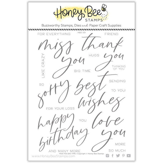 Miss You Big Time - 6x8 Photopolymer Stamp Set - Honey Bee Stamps